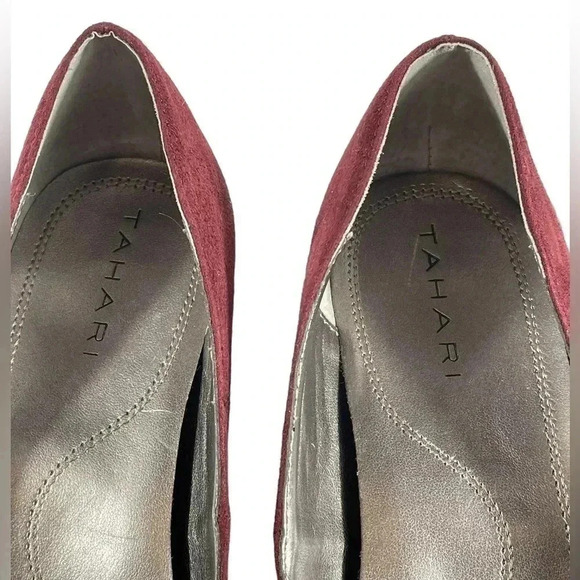 Tahari Leona Burgandy Heels Size 7.5 - Picture 3 of 9
